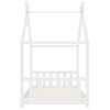 Estructura De Cama Infantil Madera Maciza Pino Blanco 70x140 Cm