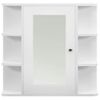 Armario De Baño Con Espejo Blanco 66x17x63 Cm Mdf