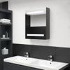 Armario De Baño Con Espejo Led Gris Brillante 50x14x60 Cm