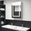 Armario De Baño Con Espejo Y Led Gris Hormigón 50x13x70 Cm