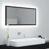 Espejo De Baño Led Acrílico Negro Brillo 90x8,5x37 Cm