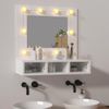 Mueble Con Espejo Y Luces Led Blanco Brillante 60x31,5x62 Cm