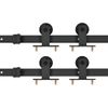 Kit De Herrajes De Puertas Correderas Acero Negro 2 Uds 183 Cm