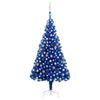 Árbol De Navidad Preiluminado Con Luces Y Bolas Azul 210 Cm