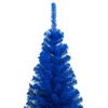 Árbol De Navidad Preiluminado Con Luces Y Bolas Azul 210 Cm