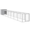 Gallinero Con Corral Acero Galvanizado Gris Claro 110x813x110cm