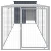 Gallinero Con Corral Acero Galvanizado Gris 110x405x110 Cm