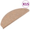 Alfombrilla Autoadhesiva De Escalera 15 Uds Beige 65x22,5x3,5cm