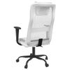 Silla De Oficina Altura Ajustable Tela Malla Y Cuero Pe Blanco