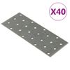 Placas Perforadas 40 Uds Acero Galvanizado 2 Mm 160x60 Mm