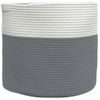 Cesta De Almacenaje Algodón Gris Y Blanco Ø40x35 Cm