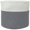 Cesta De Almacenaje Algodón Gris Y Blanco Ø40x35 Cm