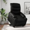 Sillón Reclinable Elevable Eléctrico De Cuero Sintético Negro