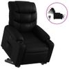 Sillón Reclinable Elevable Eléctrico De Cuero Sintético Negro