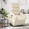 Sillón De Masaje Elevable Eléctrico Cuero Sintético Crema