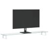 Soporte De Monitor Vidrio Templado Y Metal Blanco 100x20x8 Cm