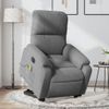 Sillón Masaje Eléctrico Reclinable Elevable Tela Gris Oscuro