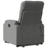 Sillón Reclinable Masaje Elevable Tela Microfibra Gris Oscuro