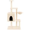 Rascador Para Gatos Con Postes De Sisal Crema 131 Cm