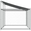 Jaula De Perros Techo Y Puerta Acero Galvanizado Gris 4x2x2 M