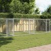 Jaula De Perros Con Puertas Acero Galvanizado Gris 8x2x1,5 M