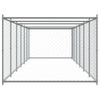 Jaula De Perros Con Puerta Acero Galvanizado Gris 12x2x1,5 M