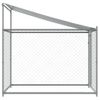 Jaula De Perros Techo Y Puerta Acero Galvanizado Gris 2x2x2 M