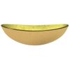 Lavabo De Vidrio Templado Dorado 54,5x35x15,5 Cm