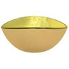 Lavabo De Vidrio Templado Dorado 54,5x35x15,5 Cm