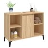 Armario De Lavabo Madera Contrachapada Roble Sonoma 80x33x60 Cm