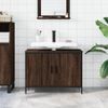 Armario Lavabo Baño Madera Ingeniería Roble Marrón 80x30x60 Cm