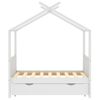 Estructura De Cama Niños Y Cajón Madera Maciza Blanca 70x140 Cm