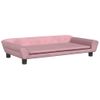 Cama Para Perros De Terciopelo Rosa 100x50x21 Cm