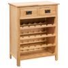 Mueble Botellero De Madera Maciza De Roble 72x32x90 Cm