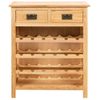 Mueble Botellero De Madera Maciza De Roble 72x32x90 Cm