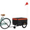 Remolque Para Bicicleta Hierro Negro Y Naranja 45 Kg