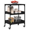 Carrito De Cocina Madera De Ingeniería Negro 60x41x80,5 Cm