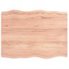 Tablero Mesa Madera Tratada Borde Natural Marrón 80x60x(2-4) Cm