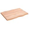 Tablero Mesa Madera Tratada Borde Natural Marrón 80x60x(2-4) Cm