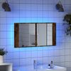 Armario Espejo De Baño Led Acrílico Roble Ahumado 90x12x45 Cm