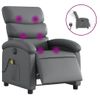 Sillón De Masaje Reclinable Eléctrico Cuero Sintético Gris