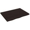 Encimera Baño Madera Maciza Tratada Marrón Oscuro 80x60x(2-4)cm