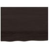 Encimera Baño Madera Maciza Tratada Marrón Oscuro 80x60x(2-4)cm