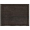 Encimera Baño Madera Maciza Tratada Marrón Oscuro 80x60x(2-4)cm