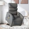 Sillón De Masaje Eléctrico Reclinable Elevable Tela Gris Oscuro