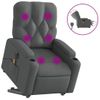 Sillón De Masaje Eléctrico Reclinable Elevable Tela Gris Oscuro