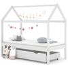 Estructura De Cama Infantil Cajón Madera Pino Blanco 80x160 Cm