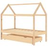 Estructura De Cama Infantil Con Cajón Madera De Pino 80x160 Cm