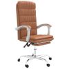 Silla De Oficina Reclinable Cuero Sintético Marrón