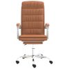 Silla De Oficina Reclinable Cuero Sintético Marrón